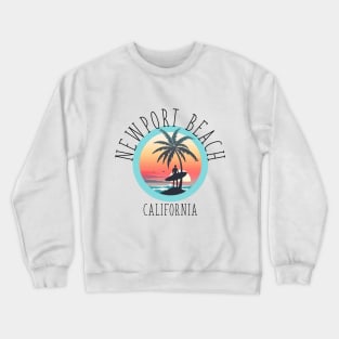 Newport Beach - California (with Black Lettering) Crewneck Sweatshirt